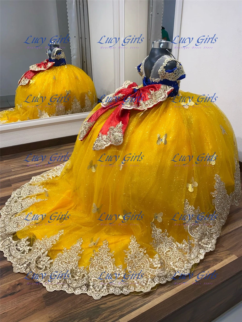 Embroidery Yellow Flower - Quality Butterfly Applique Lovely Flower Girl