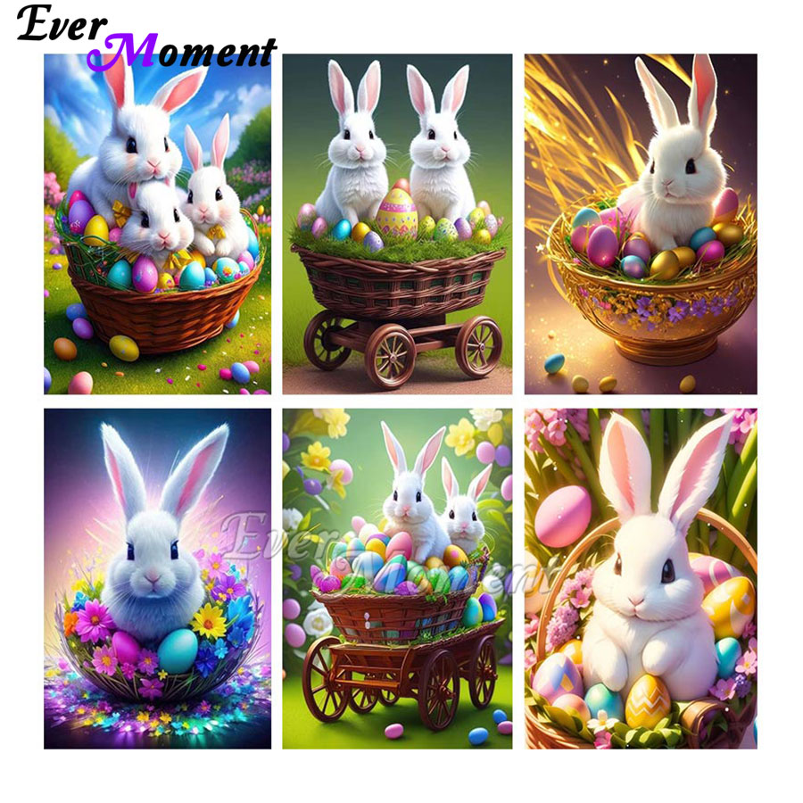 Embroidery Egg - Easter Bunny and Eggs Ever Moment
