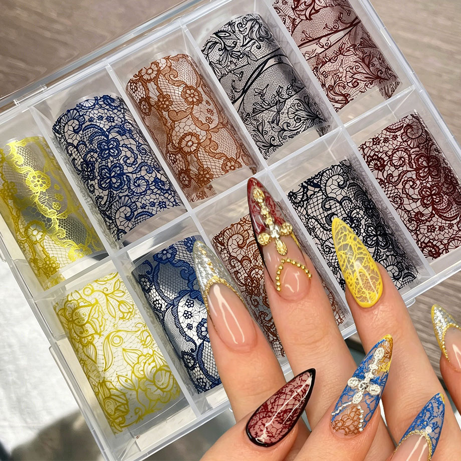 Transfer Paper Carbon - 10Rolls Retro Colorful Lace Foil Transfer