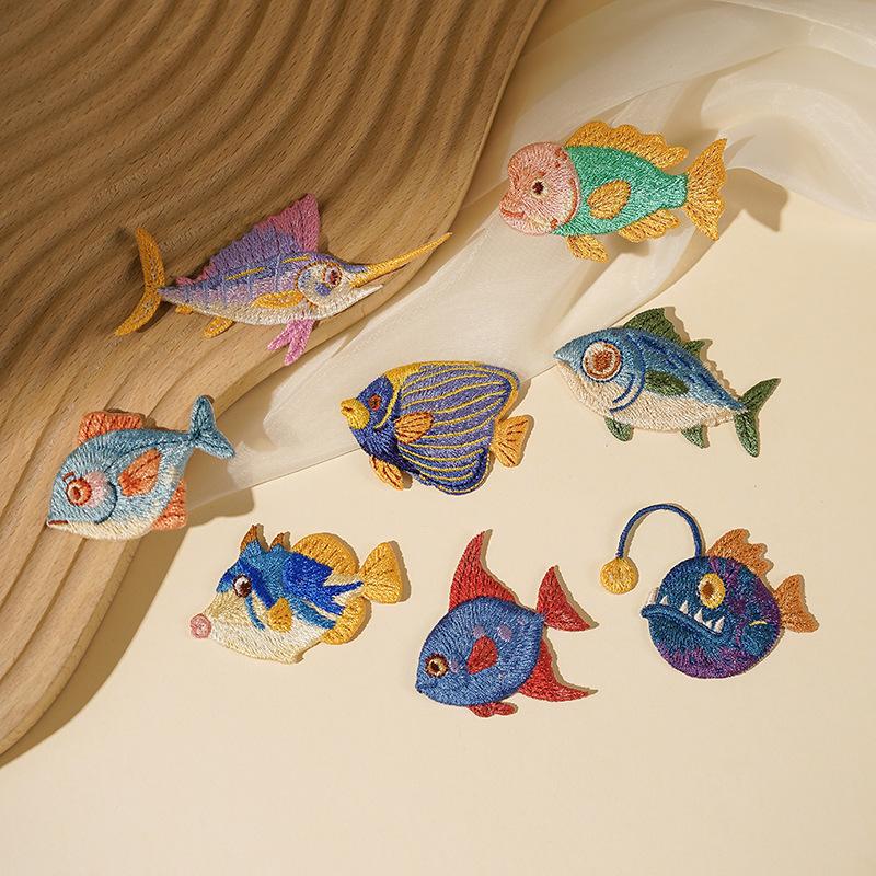 Embroidery Fish - Dolphin Jellyfish Summer Sea Fish Patch