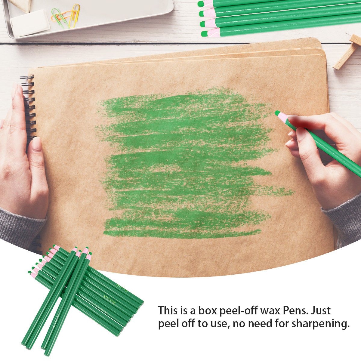 Embroidery Cloth - 1 Box Peel-Off Grease Pencil Set