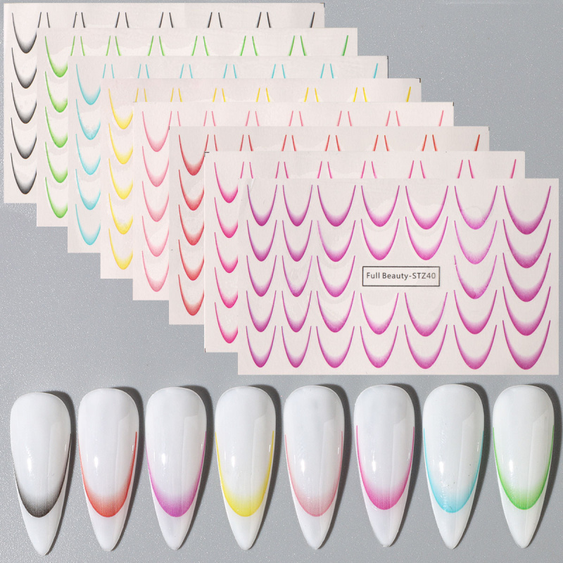 Transfer Paper Carbon - 8pcs Gradient French Nail Art Stickers