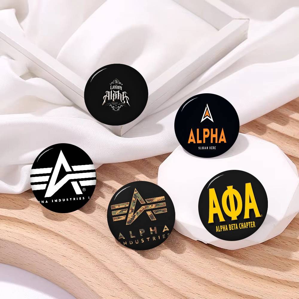 Embroidery Alpha - A-Alphas L-Industries Anime Button Pin Handmade