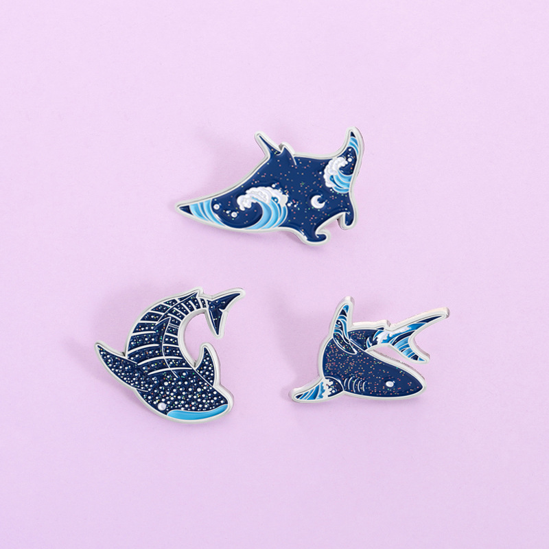 Embroidery Fish - Cartoon marine creatures Enamel Pins Creative