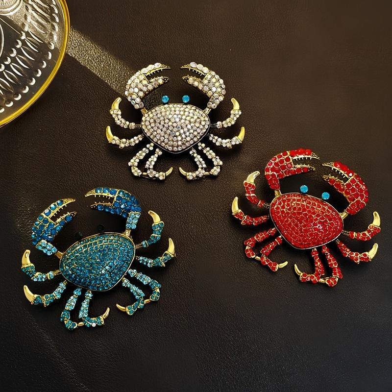 Embroidery Fish - Fashion Rhinestone Crab Brooches Personalized Creative