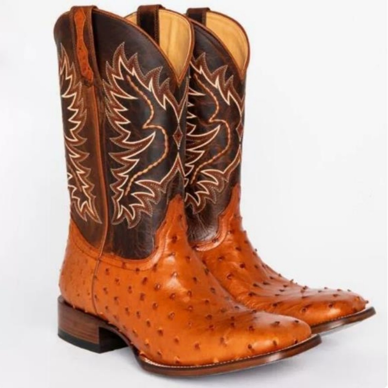 Embroidery Stitch - Men High Boots Embroidery Retro Handmade