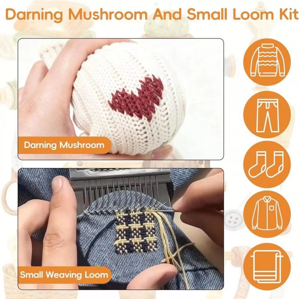 Embroidery Egg - DIY Crafts Sock Darning Kit Egg/Mushroom