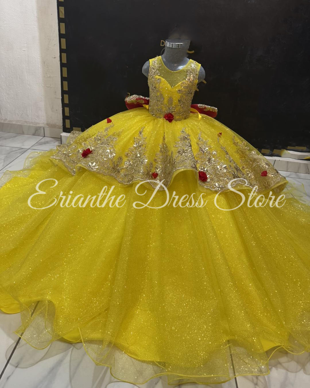Embroidery Yellow Flower - Yellow Flower Girl Dress For Wedding