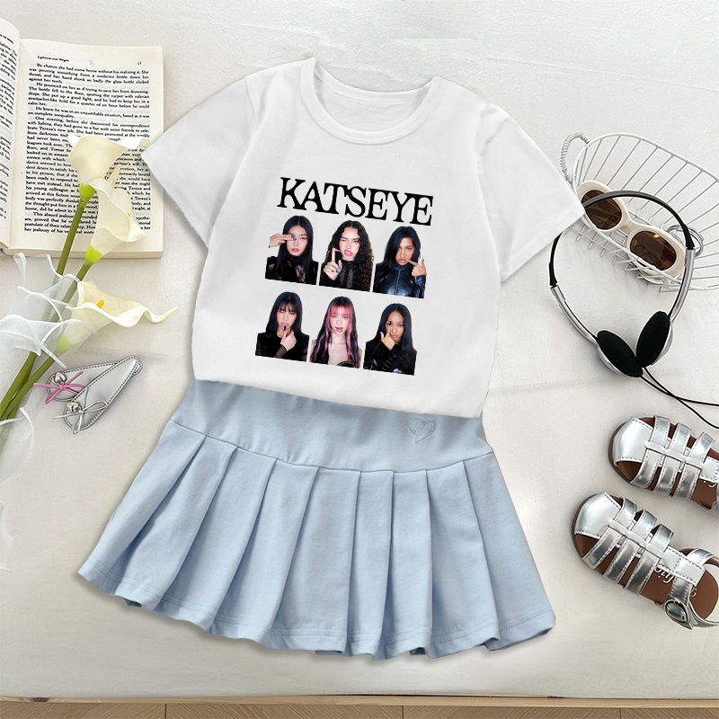 Fashion K POP K-KATSEYE T-shir - đánh giá và giá Embroidery Skirt