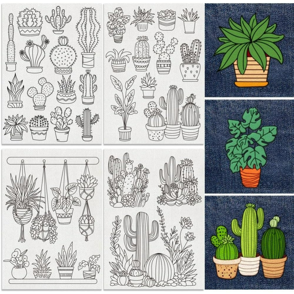 30Pcs Bonsai Cactus Embroidery - đánh giá và giá Embroidery Cloth