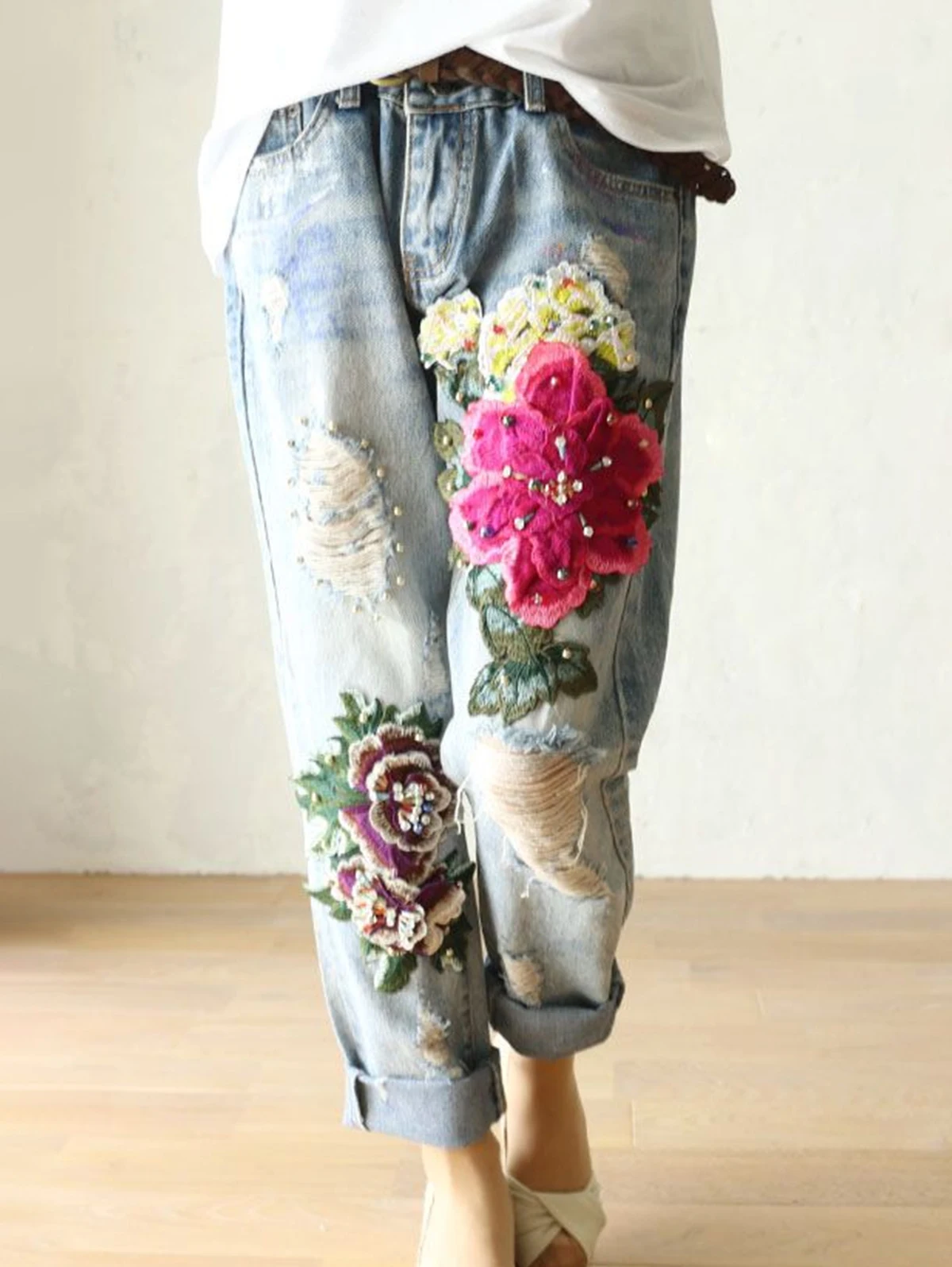 Women's Elegant Floral Embroid - đánh giá và giá Embroidery Effect