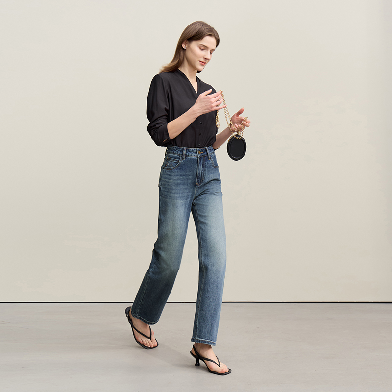 Amii Women's Jeans 2026 Summer - đánh giá và giá Embroidery Effect