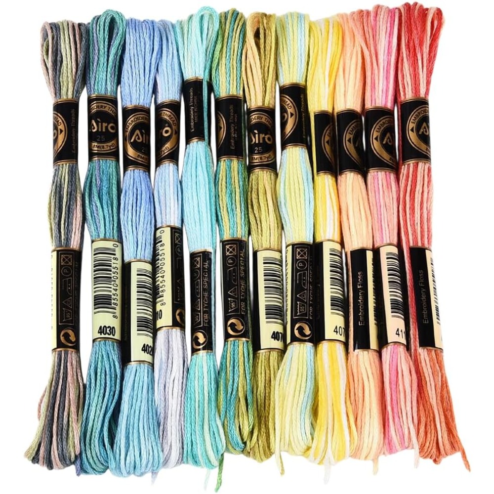 12 Skeins 105 Yards 6 Ply Vari - đánh giá và giá Embroidery Stitch