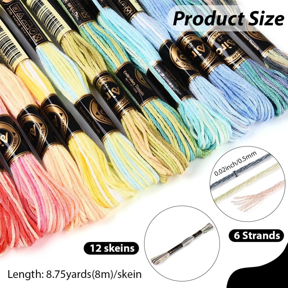 12 Skeins 105 Yards 6 Ply Vari - đánh giá và giá Embroidery Stitch