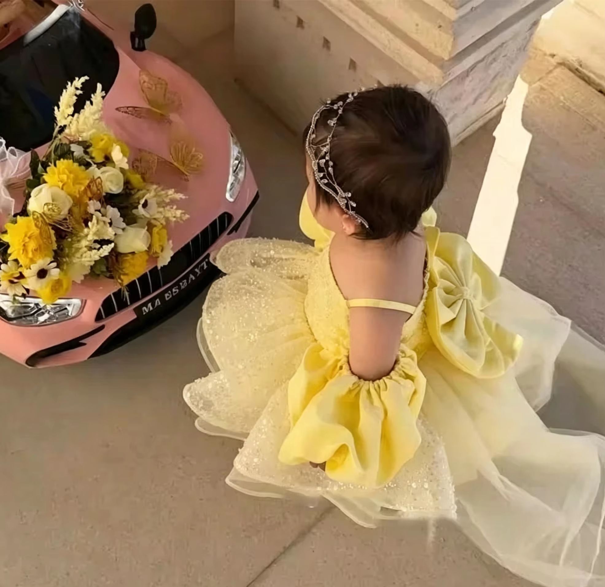 Cute Yellow Flower Girl Dresse - đánh giá và giá Embroidery Yellow Flower