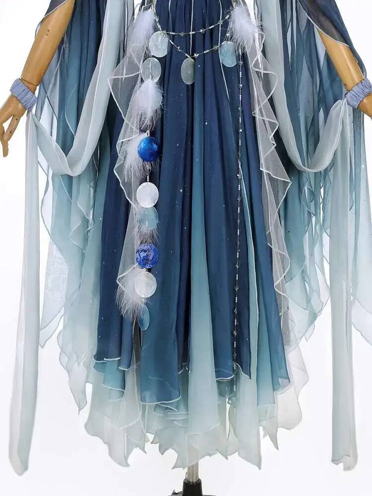 Exotic Blue Dress Heavy Embroi - đánh giá và giá Embroidery Skirt
