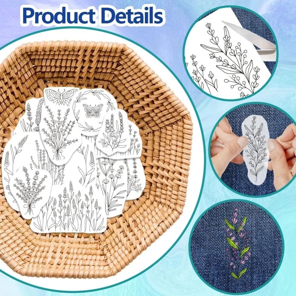 4 Sheets Lavender Flower Butte - đánh giá và giá Embroidery Cloth