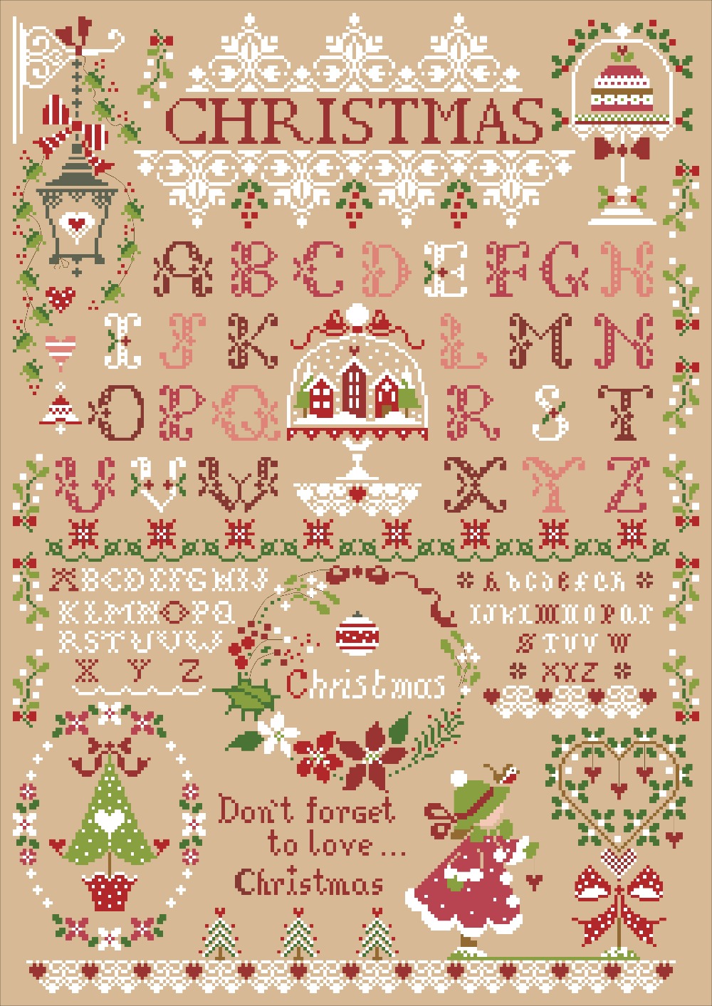 Christmas girl cross stitch ki - đánh giá và giá Embroidery Xmas Designs