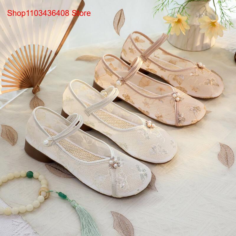 New Mesh Low Heels with Cheong - đánh giá và giá Embroidery Canvas