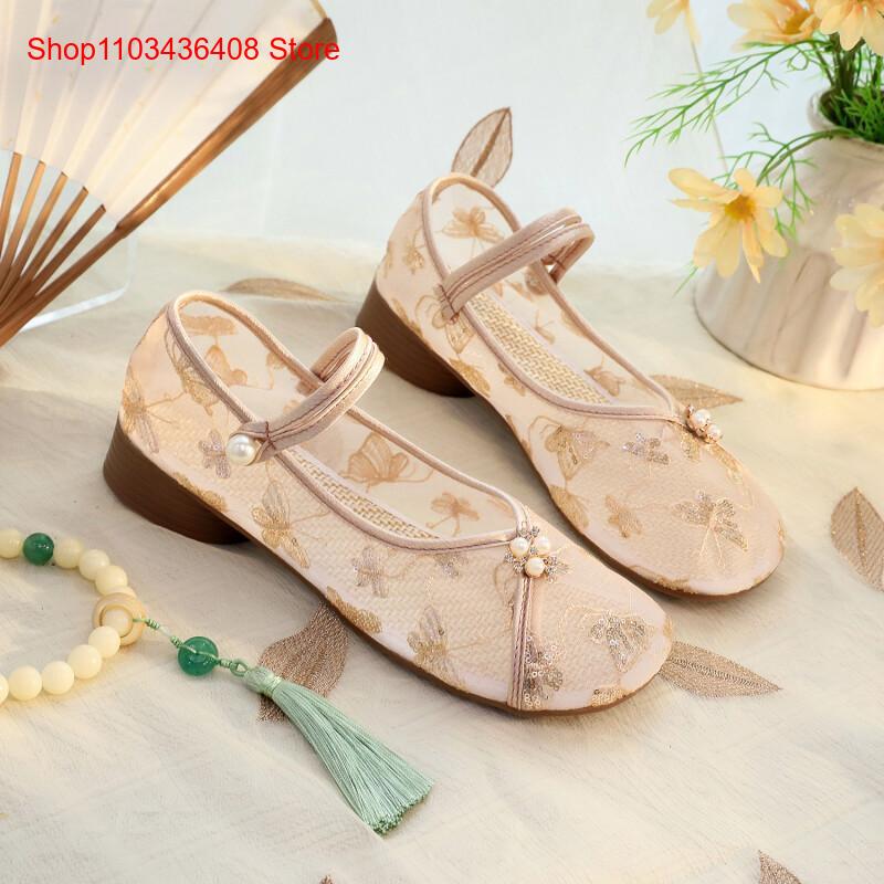 New Mesh Low Heels with Cheong - đánh giá và giá Embroidery Canvas