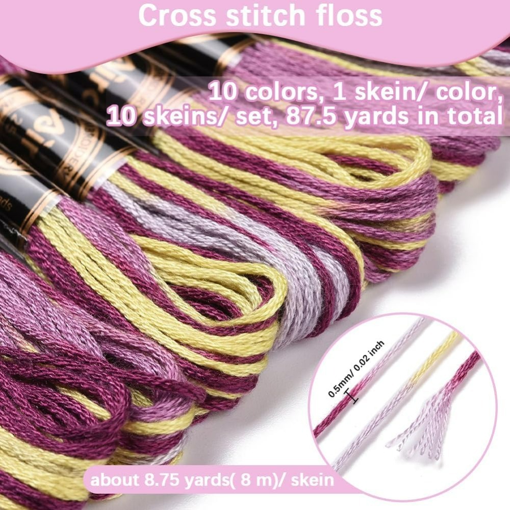 6 Strands Purple Variegated Em - đánh giá và giá Embroidery Stitch