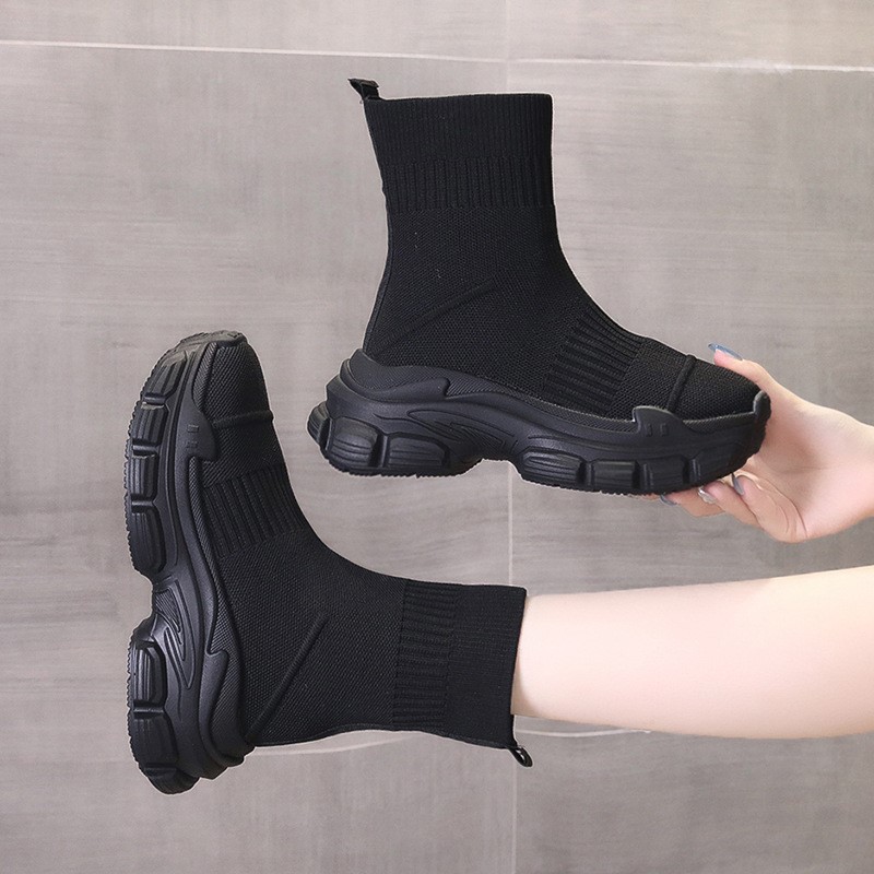Sock boots women's summer new  - đánh giá và giá Embroidery Canvas
