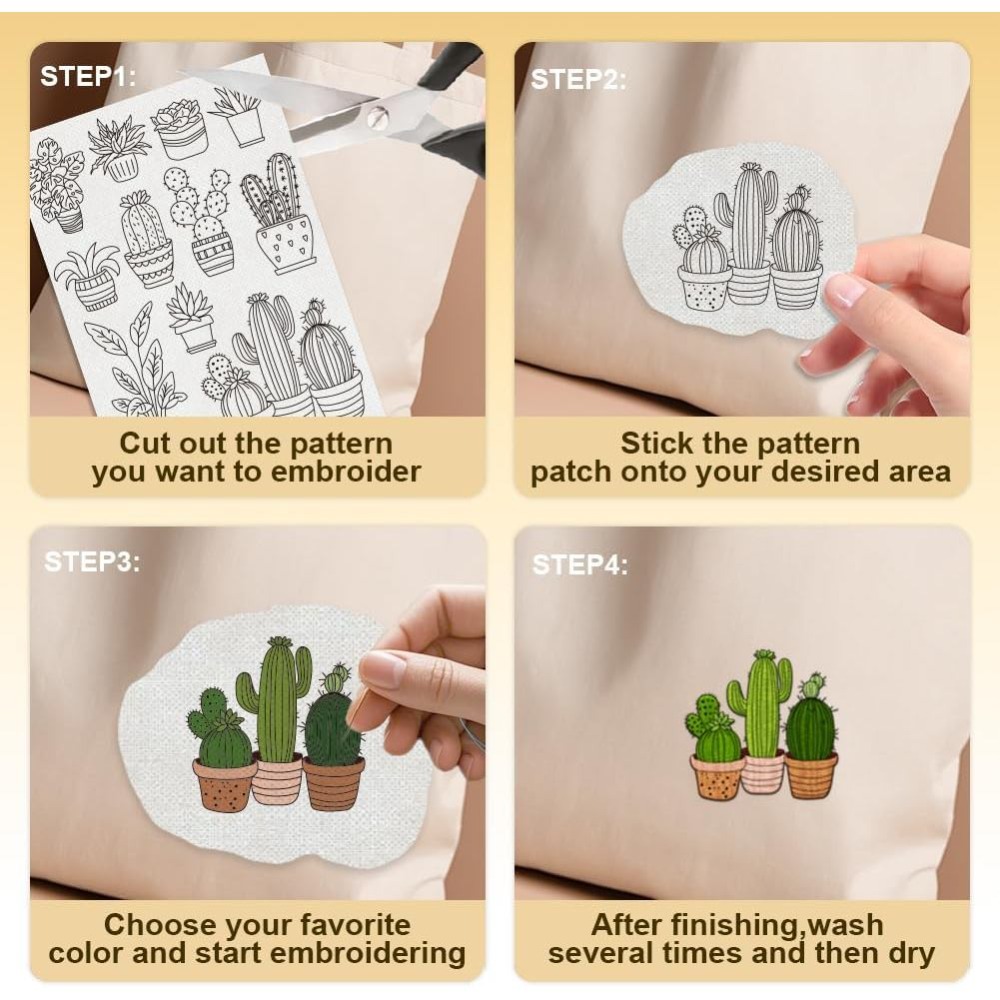 30Pcs Bonsai Cactus Embroidery - đánh giá và giá Embroidery Cloth