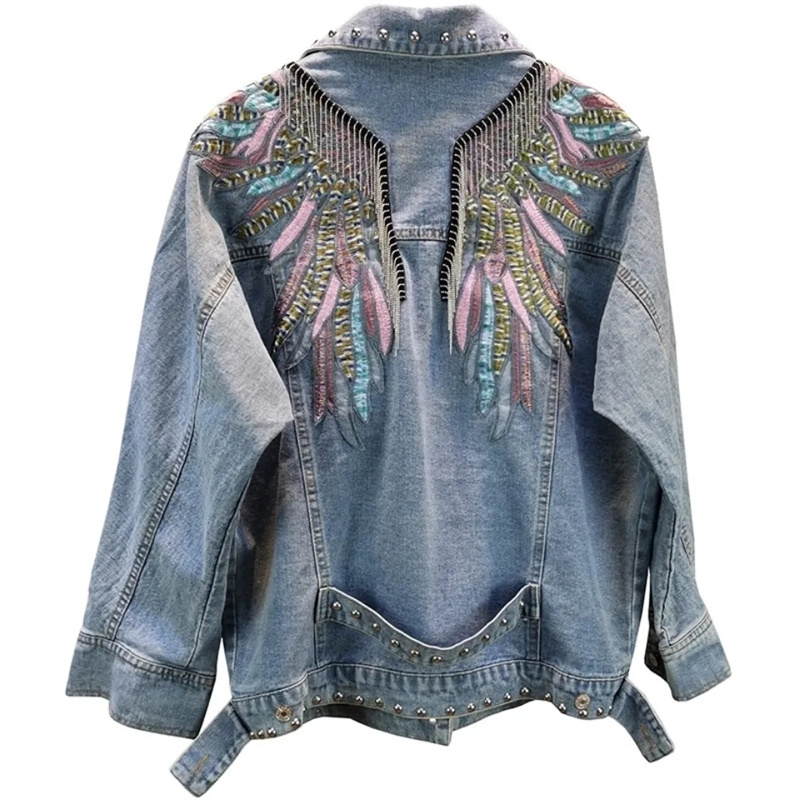 2022 Mới AutumnFashion Đinh Tá - đánh giá và giá Embroidery Jacket Jeans