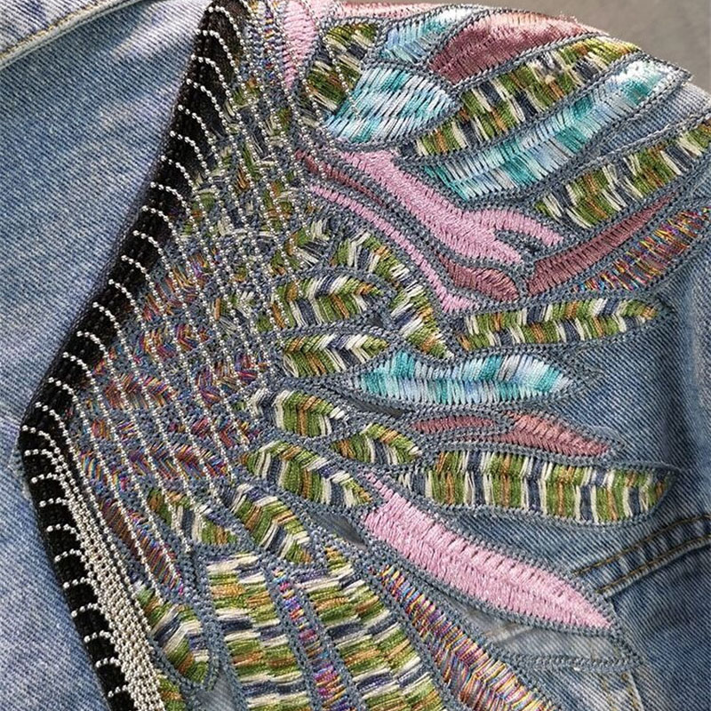2022 Mới AutumnFashion Đinh Tá - đánh giá và giá Embroidery Jacket Jeans