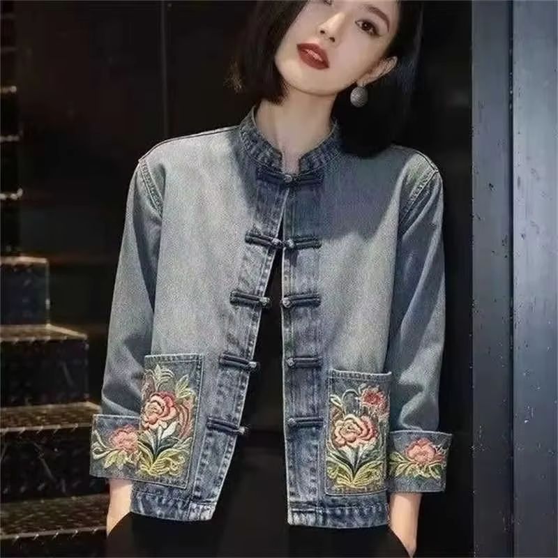 Spring Autumn Beautiful Embroi - đánh giá và giá Embroidery Jacket Jeans