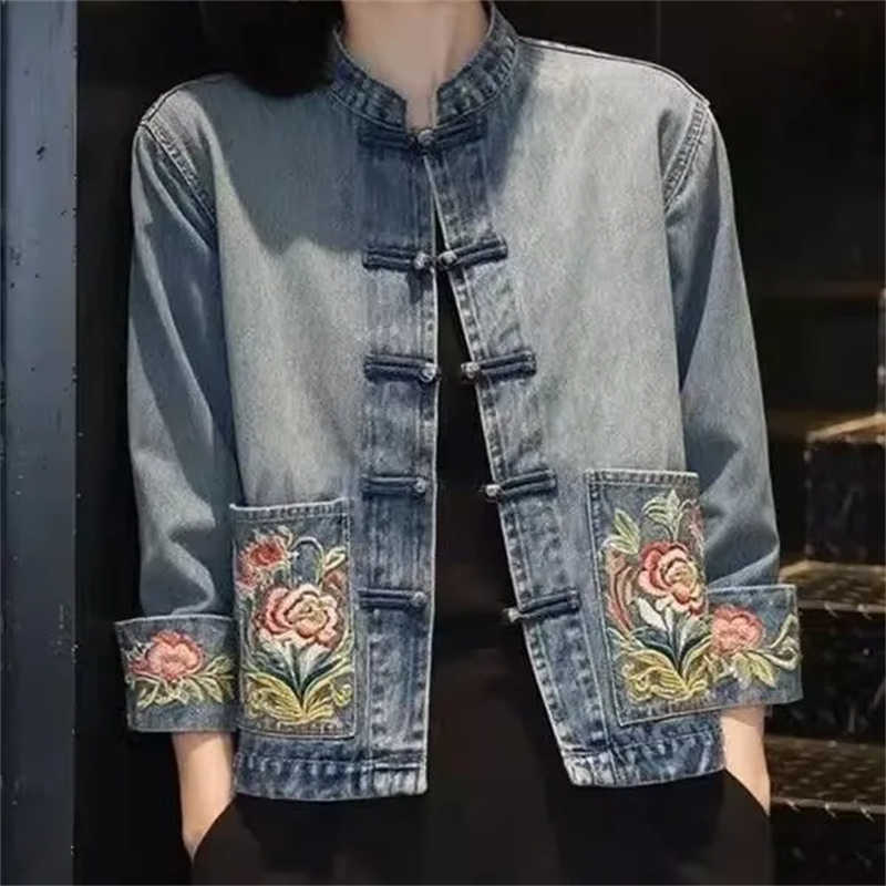 Spring Autumn Beautiful Embroi - đánh giá và giá Embroidery Jacket Jeans