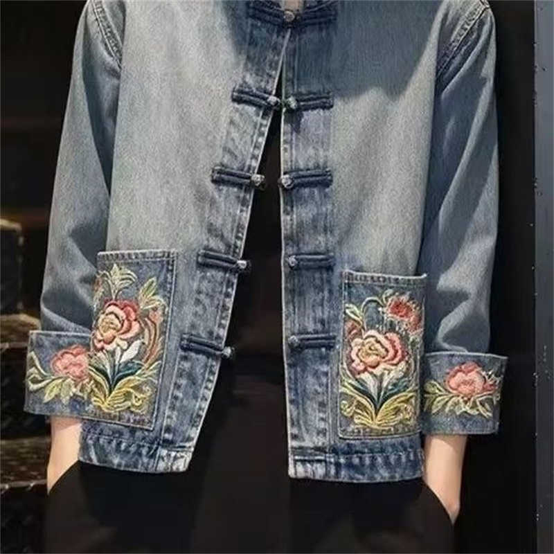 Spring Autumn Beautiful Embroi - đánh giá và giá Embroidery Jacket Jeans