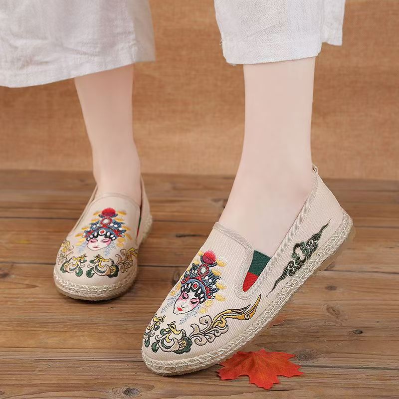 Women Flat Sole Embroidered Cl - đánh giá và giá Embroidery Cloth