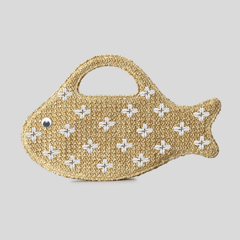 Embroidered Fish Raffia Straw  - đánh giá và giá Embroidery Fish