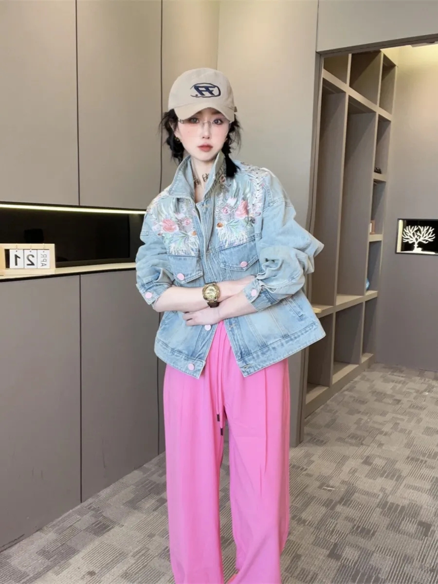 Spring Autumn Short Denim Jack - đánh giá và giá Embroidery Jacket Jeans