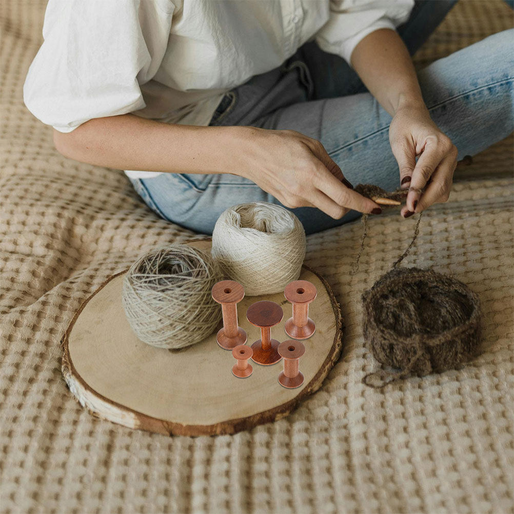 7Pcs Wooden Bobbins Set Space  - đánh giá và giá Embroidery Thread