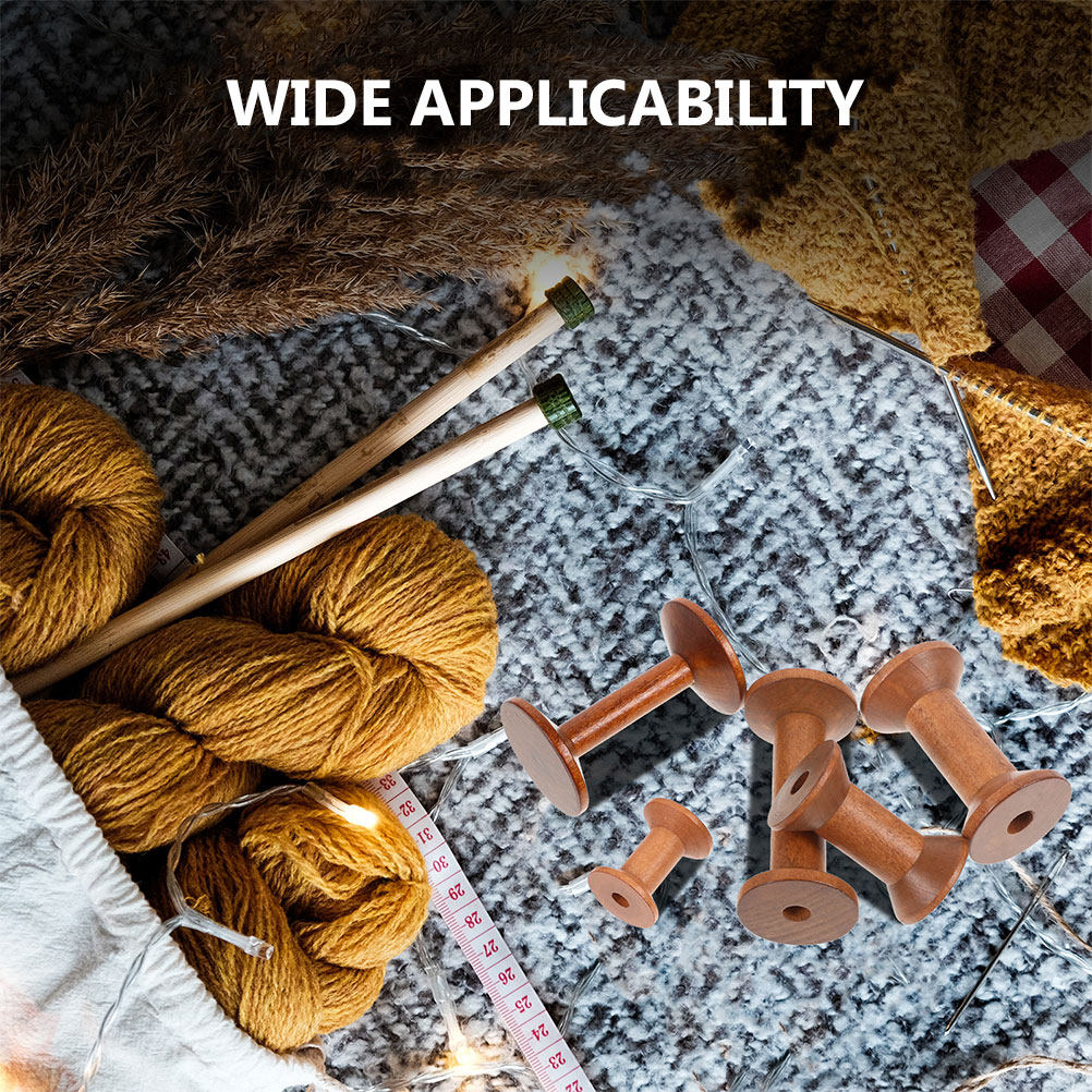 7Pcs Wooden Bobbins Set Space  - đánh giá và giá Embroidery Thread