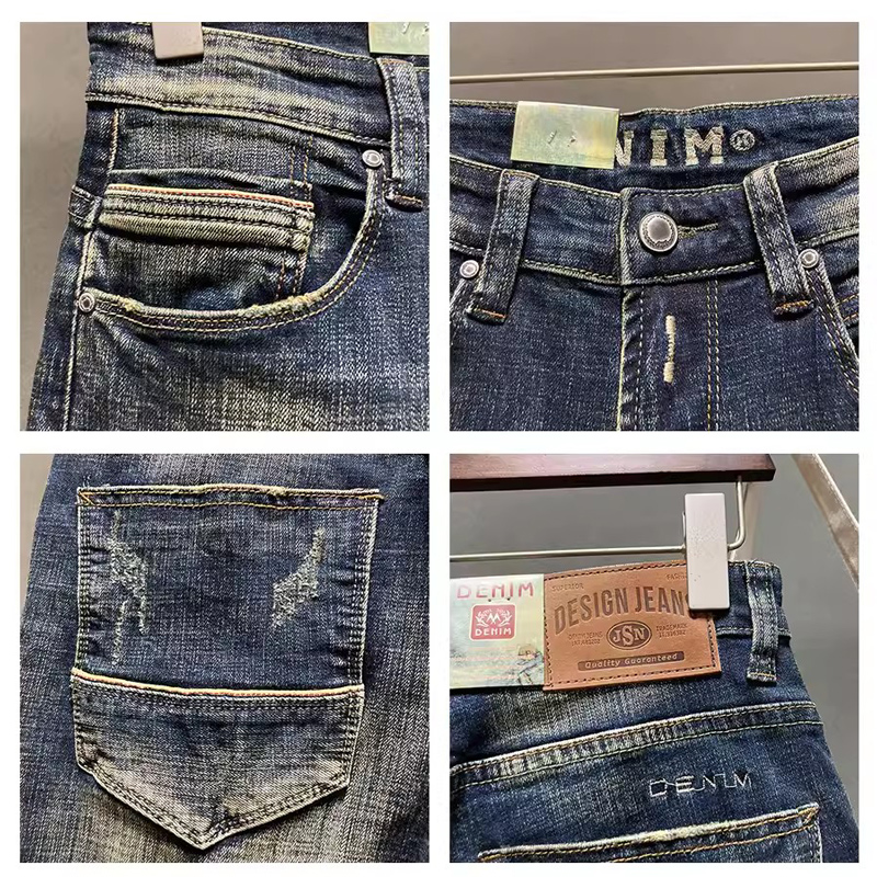 Designer Fashion Men Jeans Hig - đánh giá và giá Embroidery Effect