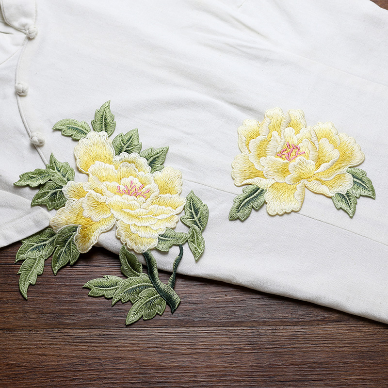 1 Pair Red Pink Yellow Embroid - đánh giá và giá Embroidery Yellow Flower
