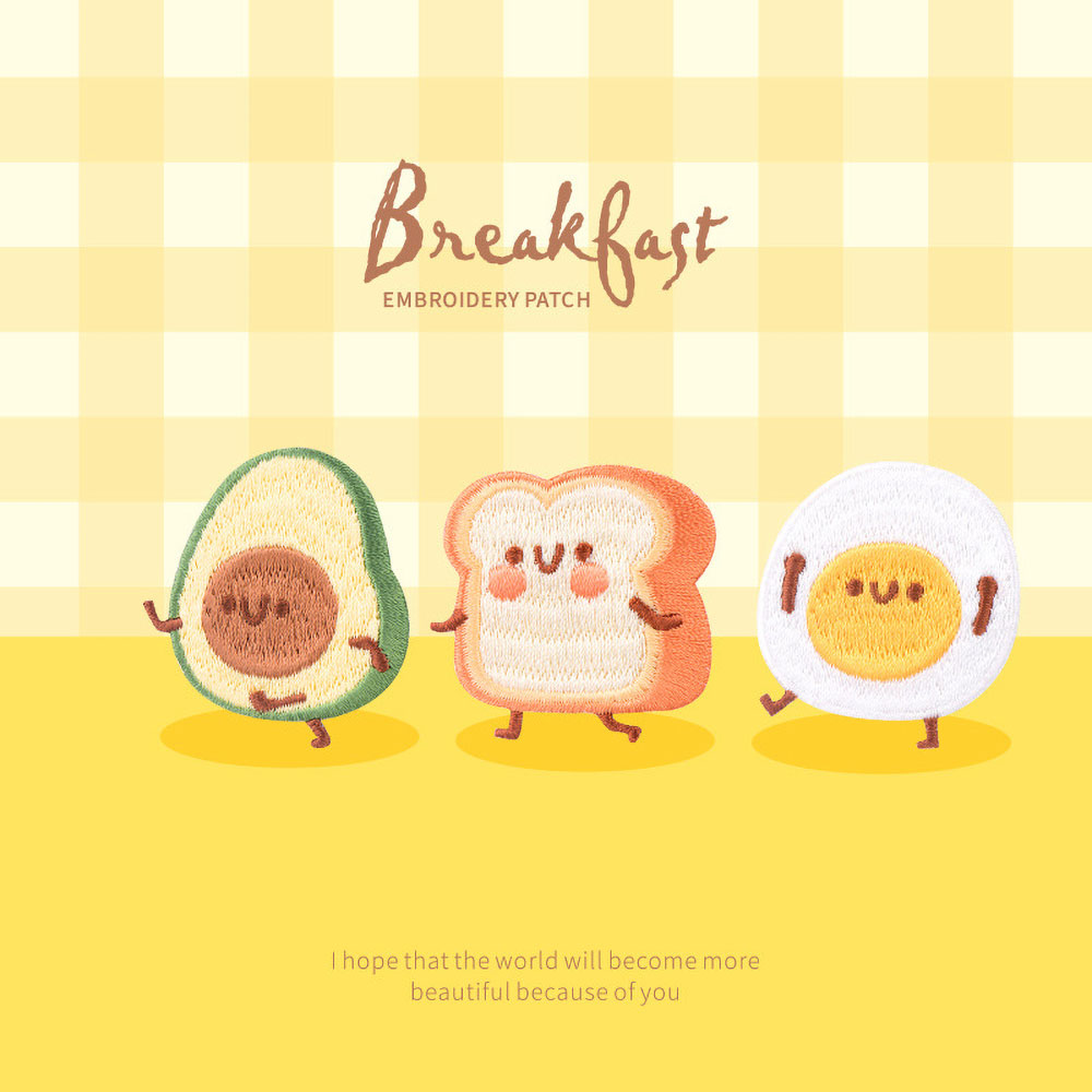 1 Piece Cute Breakfast Patch,  - đánh giá và giá Embroidery Egg