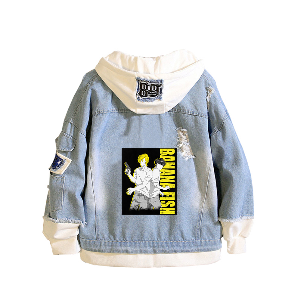 BANANA FISH Demin Jacket Anime - đánh giá và giá Embroidery Jacket Jeans