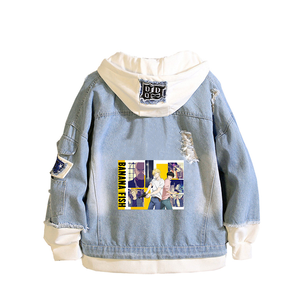 BANANA FISH Demin Jacket Anime - đánh giá và giá Embroidery Jacket Jeans