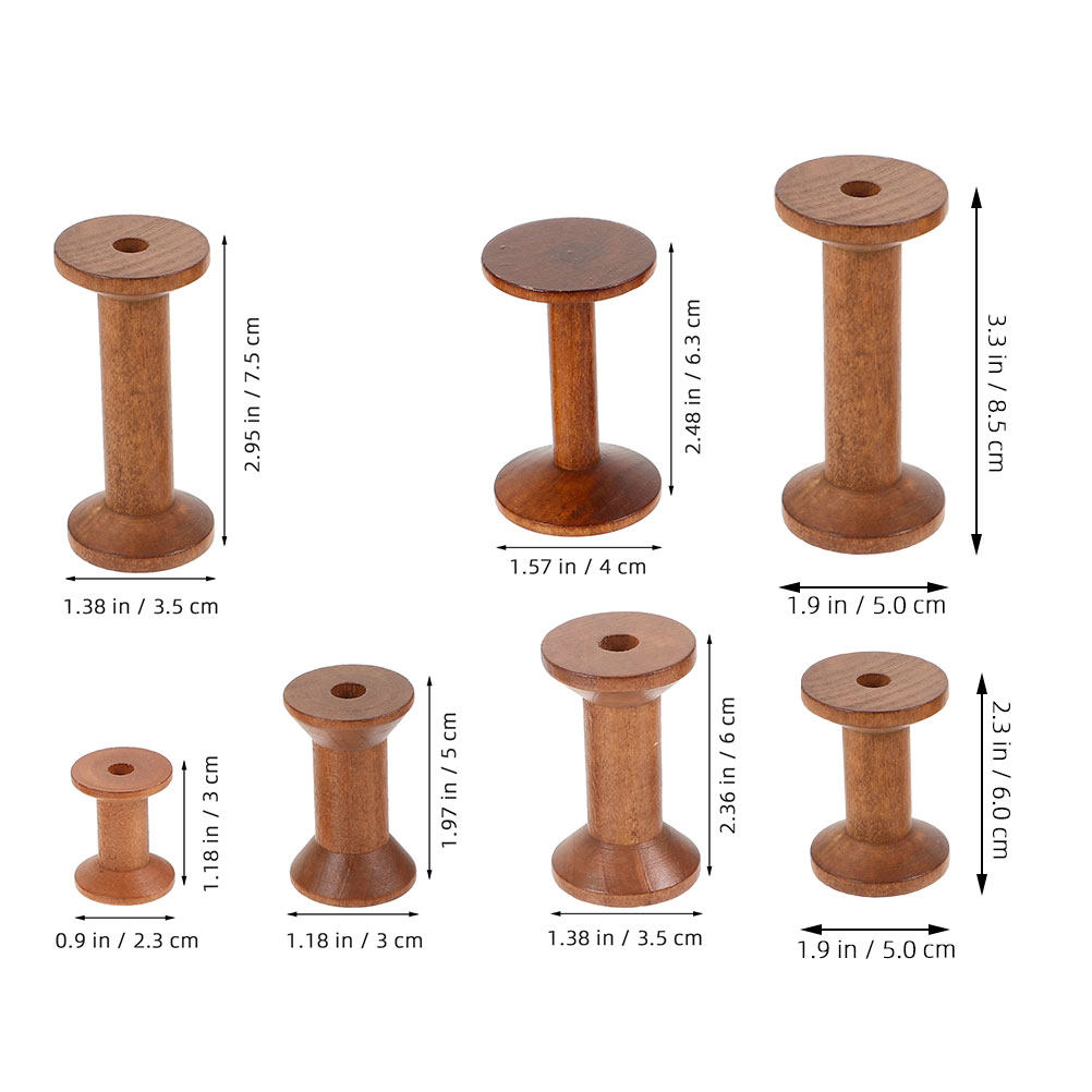 7Pcs Wooden Thread Spools Vint - đánh giá và giá Embroidery Thread