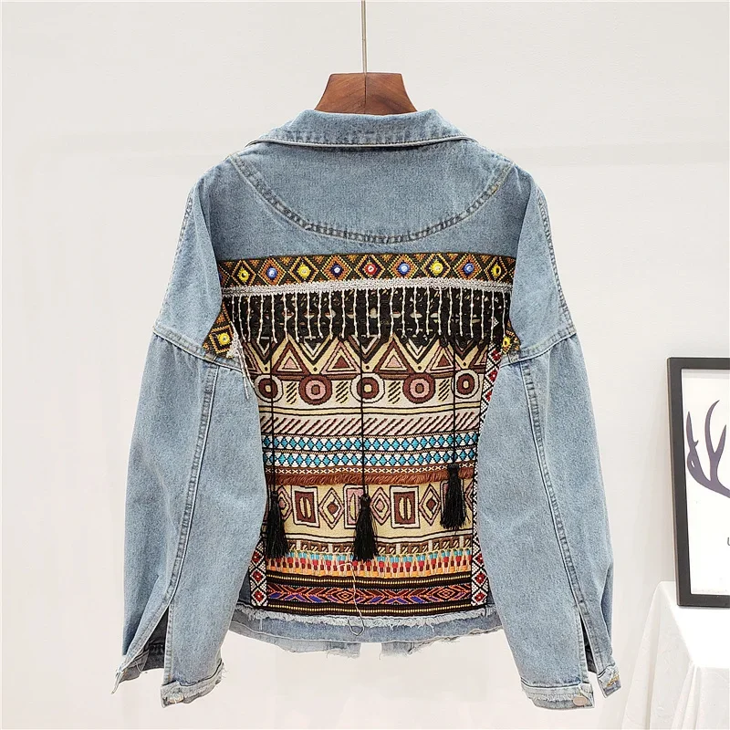 Embroidery Tassel Denim Jacket - đánh giá và giá Embroidery Jacket Jeans