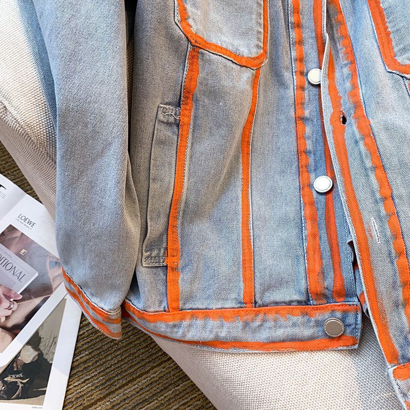 Retro Women Striped Graffiti C - đánh giá và giá Embroidery Jacket Jeans