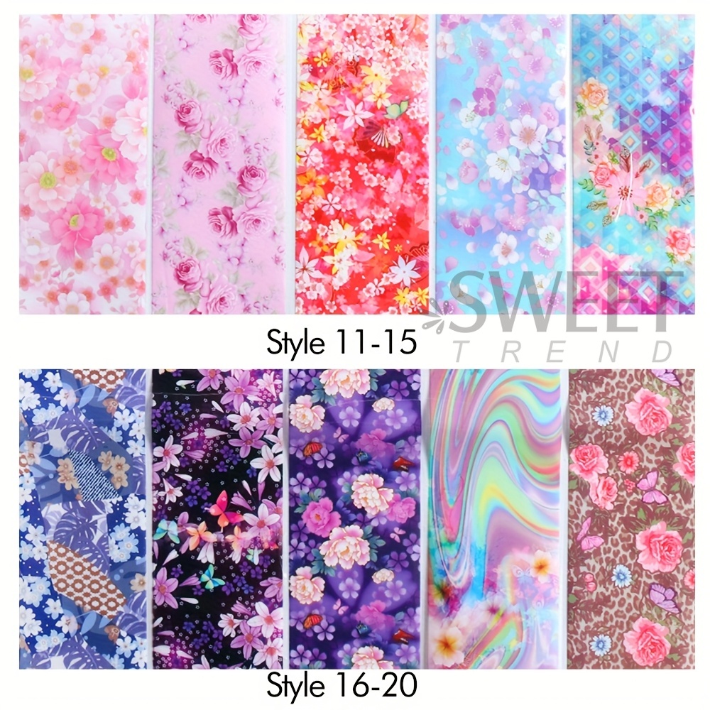 20pcs Floral Nail Art Transfer - đánh giá và giá Transfer Paper Carbon