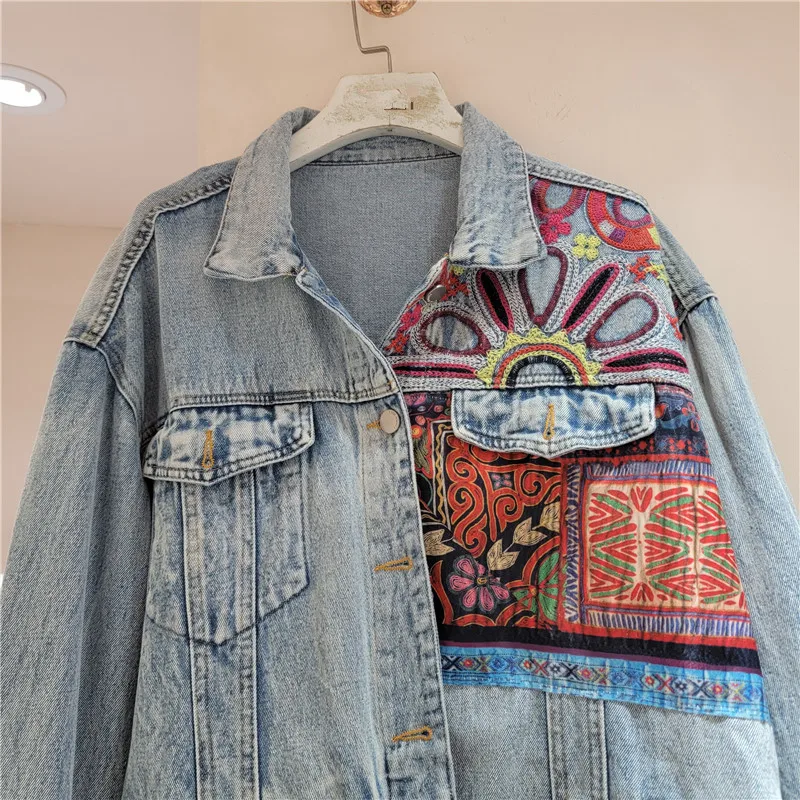 Vintage Blue Embroidery Splice - đánh giá và giá Embroidery Jacket Jeans