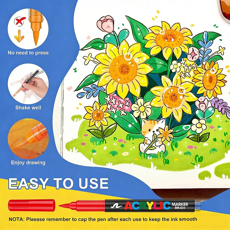 Acrylic Paint Markers Soft Bru - đánh giá và giá Embroidery Egg