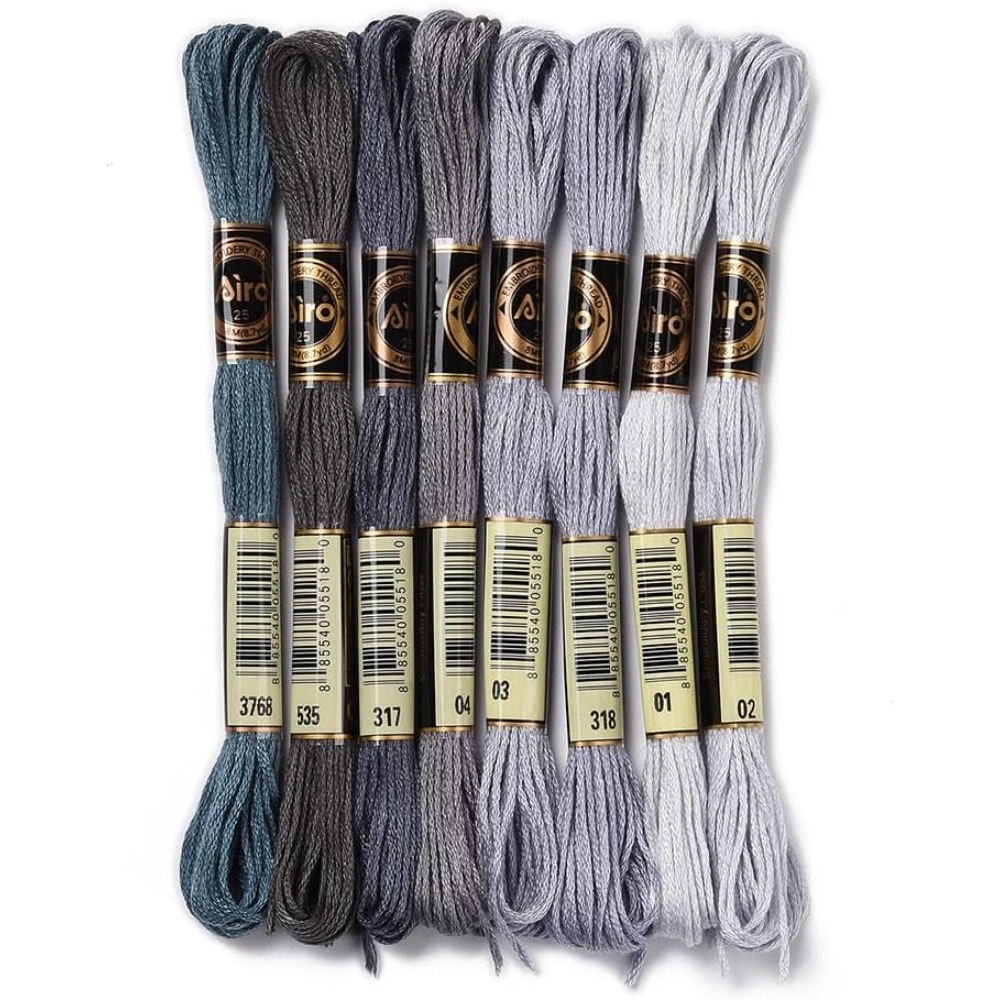 8 Skeins 70 Yards Grey Friends - đánh giá và giá Embroidery Stitch