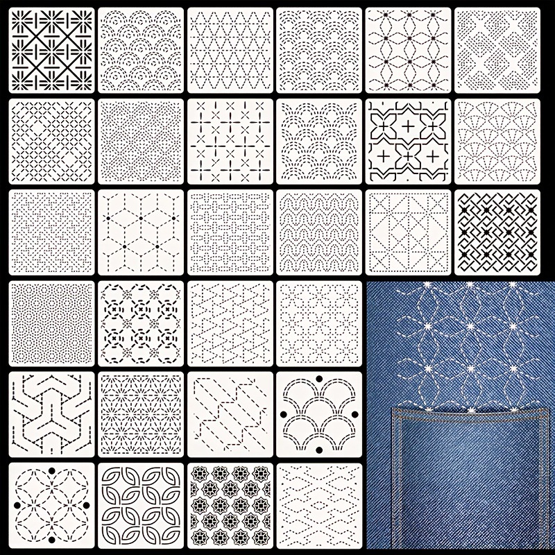 30Pcs Embroidery Templates DIY - đánh giá và giá Embroidery Ideas